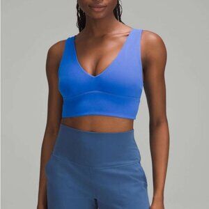 NWT Lululemon align v neck bra PDBL Pipe Dream Blue C/D Cup 10 RARE